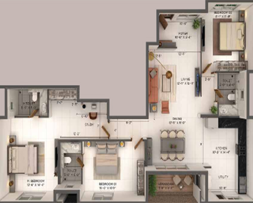 5.5 BHK Floor Plan